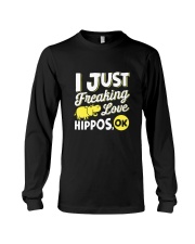 I Just Freaking Love Hippos Funny Cute Hippo Long Sleeve Tee tile