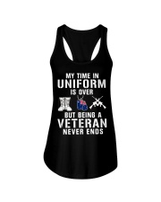My Time AIn Uniform Is Over But Being Veteran Never End Ladies Flowy Tank tile