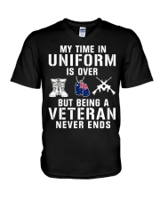 My Time AIn Uniform Is Over But Being Veteran Never End V-Neck T-Shirt tile