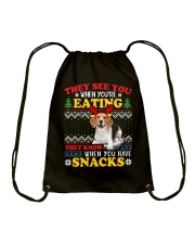 Beagle Ugly Christmas They See You're Eating Xmas Gift Drawstring Bag tile