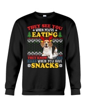 Beagle Ugly Christmas They See You're Eating Xmas Gift Crewneck Sweatshirt tile