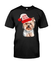 Black Base Yorkie Terrier Christmas Gift For Dog Lovers Classic T-Shirt tile