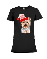Black Base Yorkie Terrier Christmas Gift For Dog Lovers Premium Fit Ladies Tee tile