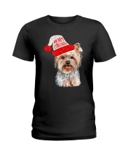 Black Base Yorkie Terrier Christmas Gift For Dog Lovers Ladies T-Shirt tile
