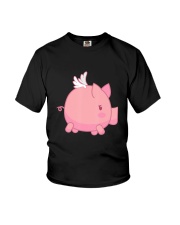 Flying Pig Pig uses wings to fly Youth T-Shirt tile