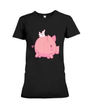 Flying Pig Pig uses wings to fly Premium Fit Ladies Tee tile
