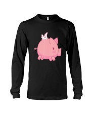 Flying Pig Pig uses wings to fly Long Sleeve Tee tile