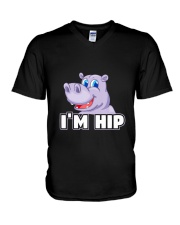 Funny Hippo I'm HiP T V-Neck T-Shirt tile