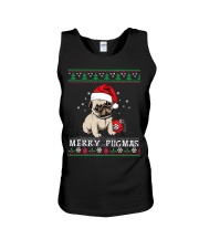 Cute Pug Christmas-Merry Pugmas Pug Dogs Lover Unisex Tank tile