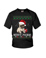 Cute Pug Christmas-Merry Pugmas Pug Dogs Lover Youth T-Shirt tile