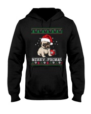 Cute Pug Christmas-Merry Pugmas Pug Dogs Lover Hooded Sweatshirt tile
