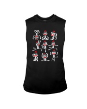 Yoga Pose Womens Asana Sock Monkey Cute Wellness Sleeveless Tee tile
