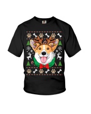 Corgi Ugly Christmas Reindeer Antlers Xmas Girls Kids Dog Youth T-Shirt tile