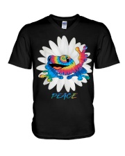 frogs Hippie Peace V-Neck T-Shirt tile