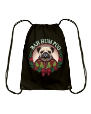 Bah Hum Pug Funny Christmas Pun Shirt For Pug Lovers Drawstring Bag tile