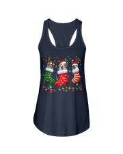 Australian Shepherd Dog In Sock Funny Christmas Pajama Gift Ladies Flowy Tank tile