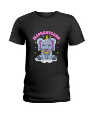 Cute Magical Elephant Unicorn Girls Women Ladies T-Shirt tile