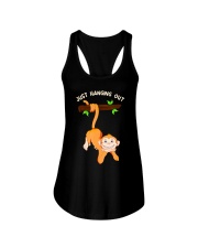 Monkey Lover Primate Jungle Animal Just Hanging Ladies Flowy Tank tile