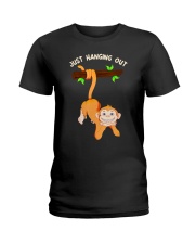 Monkey Lover Primate Jungle Animal Just Hanging Ladies T-Shirt tile