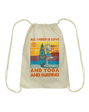 All I Need Is Love And Yoga And Surfing Drawstring Bag tile