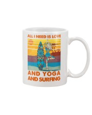 All I Need Is Love And Yoga And Surfing Mug tile