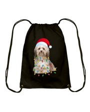 Christmas Havanese Gift - Havanese Funny Santa Hat Xmas Drawstring Bag tile