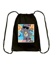 1990s Throwback Hip Hop Party Hippo Hip Hop Drawstring Bag tile