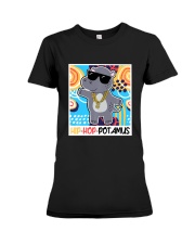 1990s Throwback Hip Hop Party Hippo Hip Hop Premium Fit Ladies Tee tile