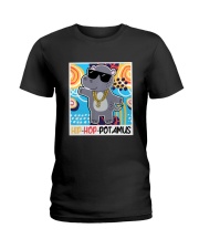 1990s Throwback Hip Hop Party Hippo Hip Hop Ladies T-Shirt tile