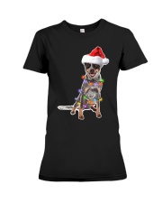 Christmas Australian Cattle Dog Lovers Santa Hat Gift Shirt Premium Fit Ladies Tee tile