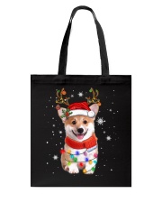 Corgi Dog Christmas Reindeer Santa Hat Xmas Light Pajama Tee Tote Bag tile