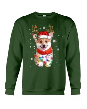 Corgi Dog Christmas Reindeer Santa Hat Xmas Light Pajama Tee Crewneck Sweatshirt front