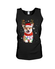 Corgi Dog Christmas Reindeer Santa Hat Xmas Light Pajama Tee Unisex Tank tile