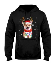 Corgi Dog Christmas Reindeer Santa Hat Xmas Light Pajama Tee Hooded Sweatshirt tile