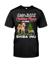 Christmas Movies Alone She Also Needs A Shiba Inu Light Premium Fit Mens Tee tile