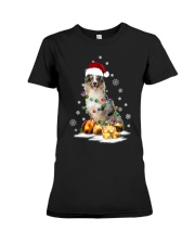 Australian Shepherd Christmas Dog Light Premium Fit Ladies Tee tile