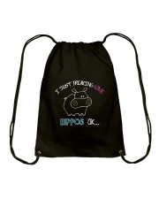 I Just Freaking Love Hippos OK Baby Hippo Lover Drawstring Bag tile