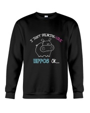 I Just Freaking Love Hippos OK Baby Hippo Lover Crewneck Sweatshirt tile