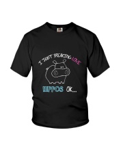 I Just Freaking Love Hippos OK Baby Hippo Lover Youth T-Shirt tile