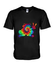 Cool Peace Frog Tie V-Neck T-Shirt tile
