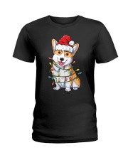 Corgi Santa Christmas Tree Lights Xmas Gifts Boys Kids Men Ladies T-Shirt tile