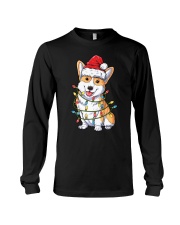 Corgi Santa Christmas Tree Lights Xmas Gifts Boys Kids Men Long Sleeve Tee tile