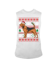 Bloodhound Ugly Christmas Bloodhound Santa Hat Gift Sleeveless Tee tile