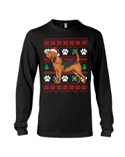 Bloodhound Ugly Christmas Bloodhound Santa Hat Gift Long Sleeve Tee tile