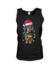 Dachshund Christmas Shirt Dog Santa Xmas Tree Lights Boys Unisex Tank tile