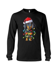 Dachshund Christmas Shirt Dog Santa Xmas Tree Lights Boys Long Sleeve Tee tile