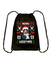 Bernese Mountain Dog Gift For Merry Christmas Woofmas Berner Drawstring Bag tile