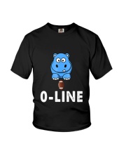 Football Hippo Offensive Line Graphic Youth T-Shirt tile