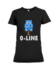 Football Hippo Offensive Line Graphic Premium Fit Ladies Tee tile