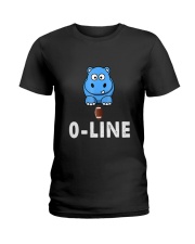 Football Hippo Offensive Line Graphic Ladies T-Shirt tile